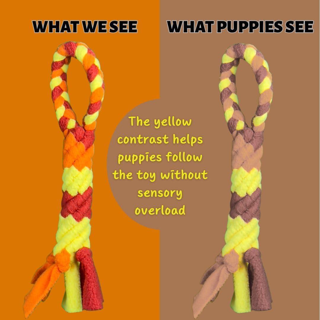 Interactive Tug & Treat-Dispenser Toy for Dogs Teething Relief Orange