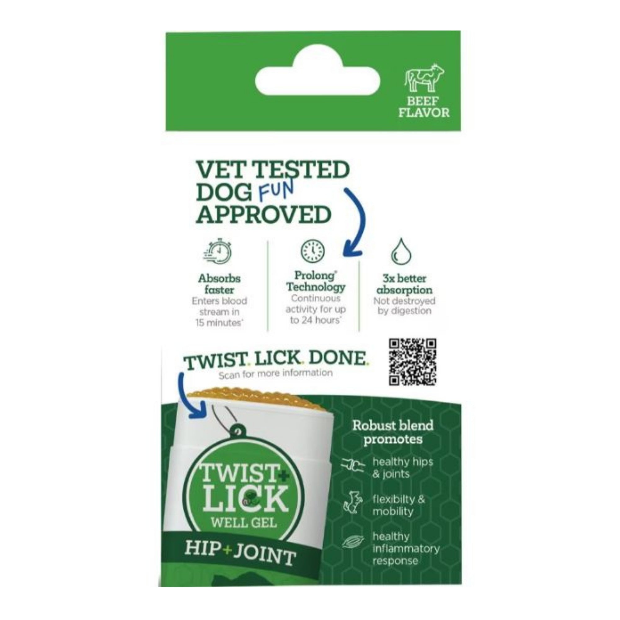 Vetality Twist & Lick Hip & Joint Supplement Beef 2.3oz.