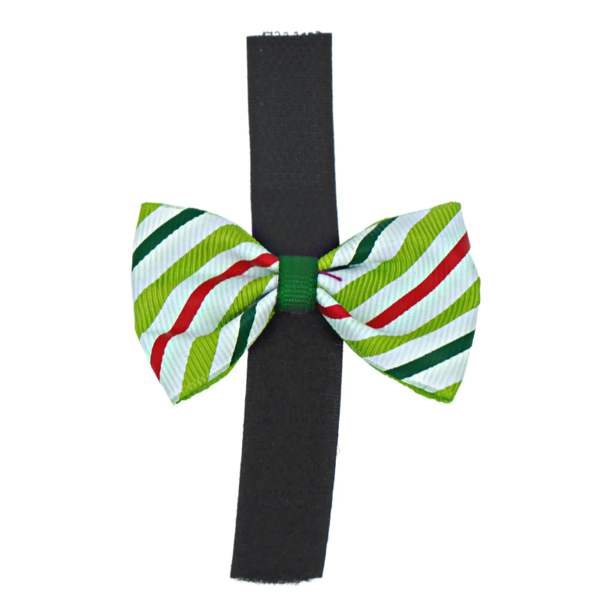 GG110CSV | 50-100 Dog Christmas candy stripe 2"bows on velcro|Pets Ribbons
