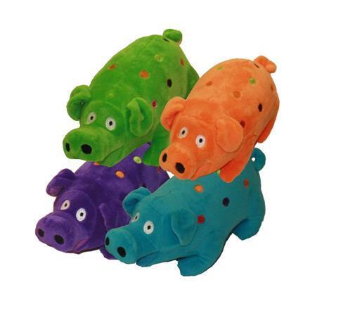 Multipet Globlets Plush Dog Toy Pig Assorted 9 in