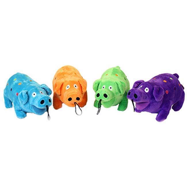 Multipet Globlets Plush Dog Toy Pig Assorted 9 in