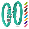 Rolled Leather Dog Collar Padded All Sizes 15-19 in Mint Color