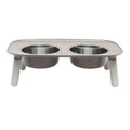 Messy Mutts Dog Double Feeder Elevated Grey