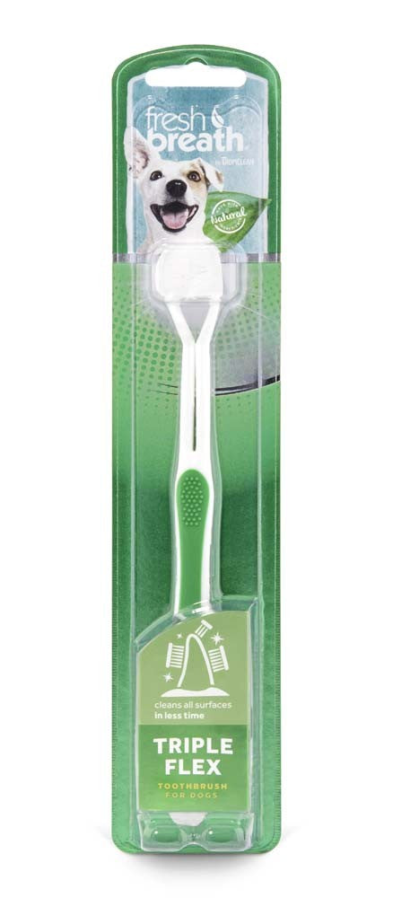 Fresh Breath by TropiClean Triple Flex Toothbrush for Dogs
