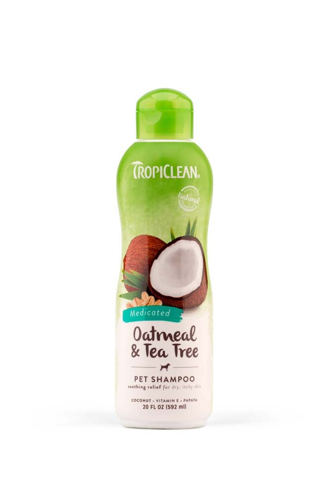TropiClean Medicated Itch Relief Pet Shampoo Oatmeal and Tea Tree 20oz