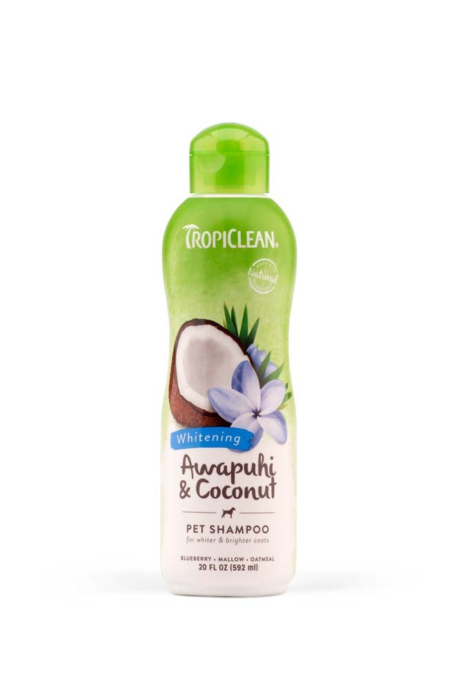 TropiClean Ultra White Brightening Pet Shampoo Awapuhi and Coconut 20oz