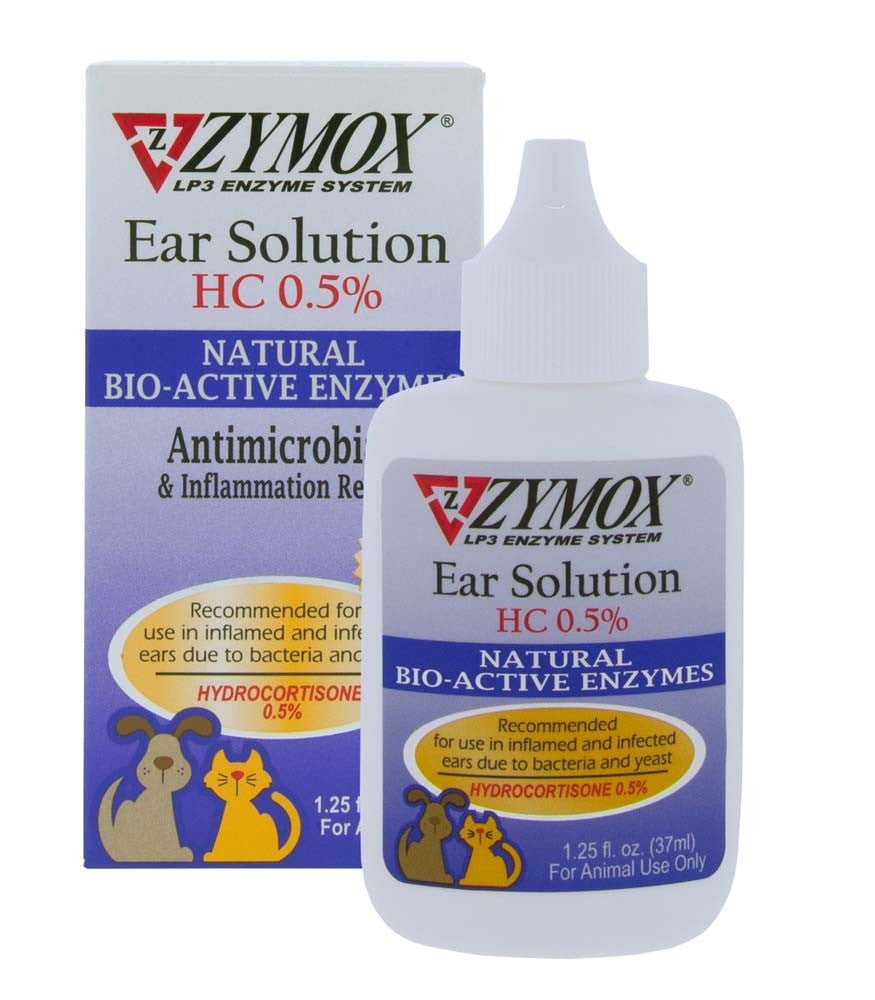Zymox Ear Solution with .5% Hydrocortisone 1.25oz bottle