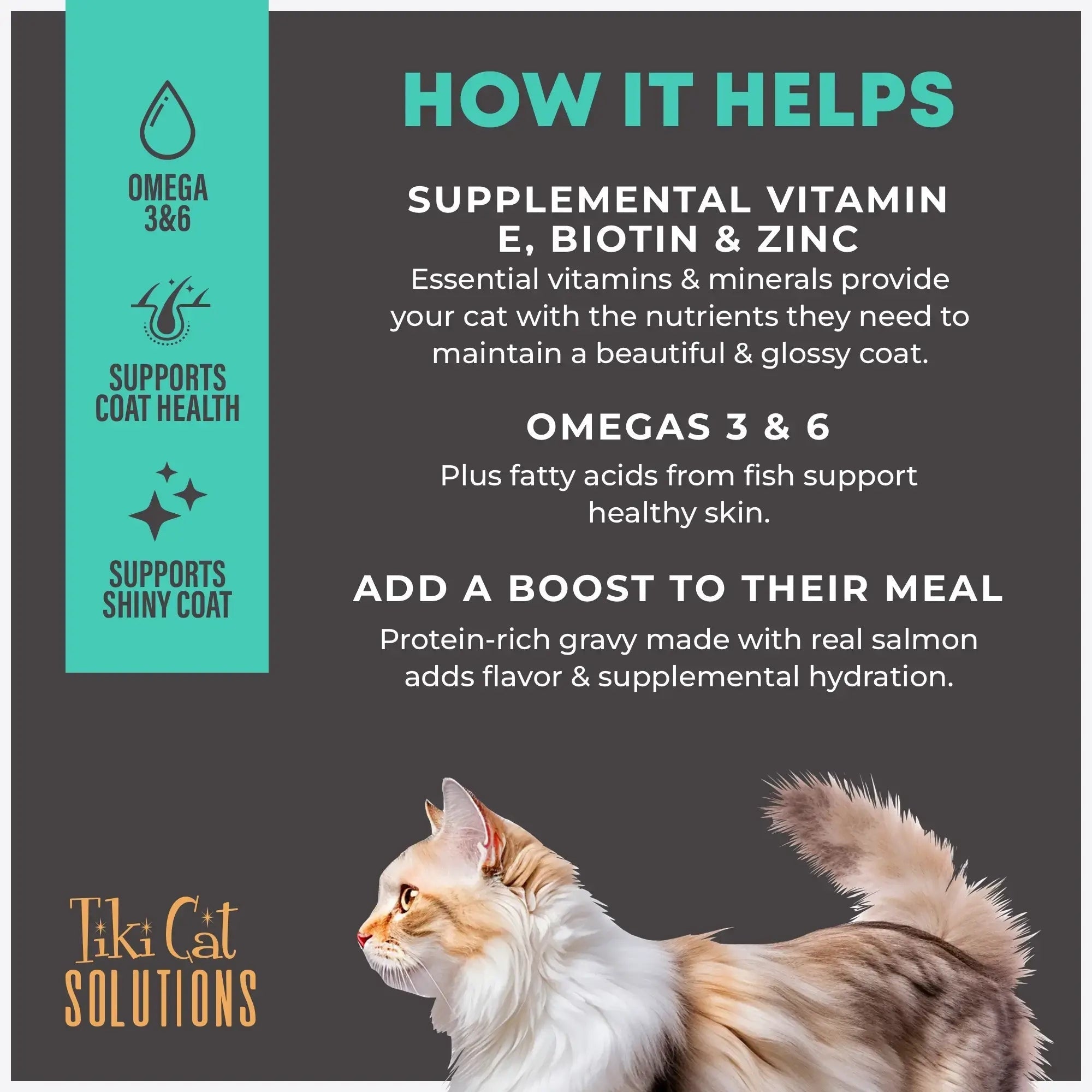Tiki Pet Cat Solutions Topper Skin & Coat 1.5oz. (Case of 12)