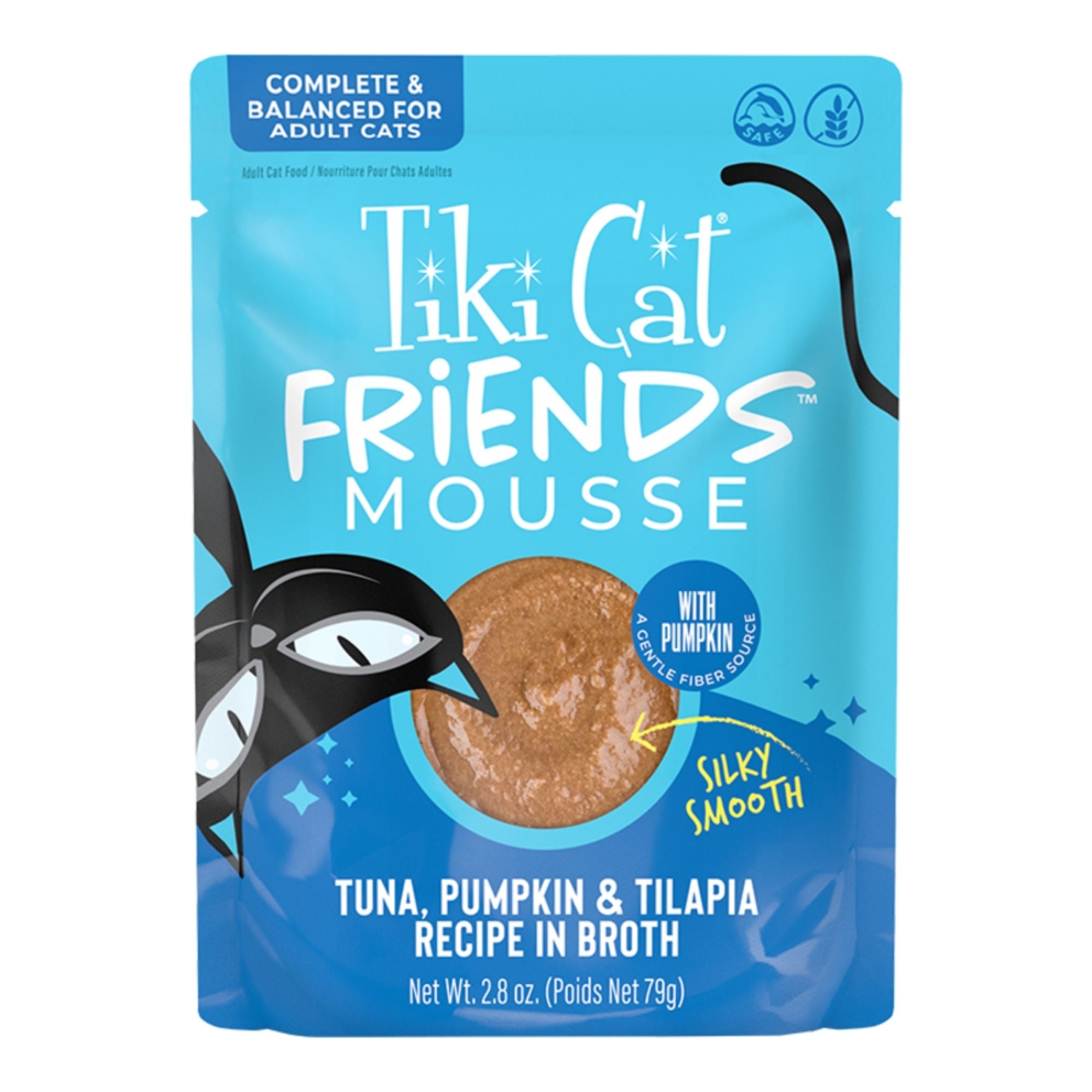 Tiki Pets Cat Friends Mousse Tuna Pumpkin & Tilapia 2.8oz. Pouch (Case of 12)