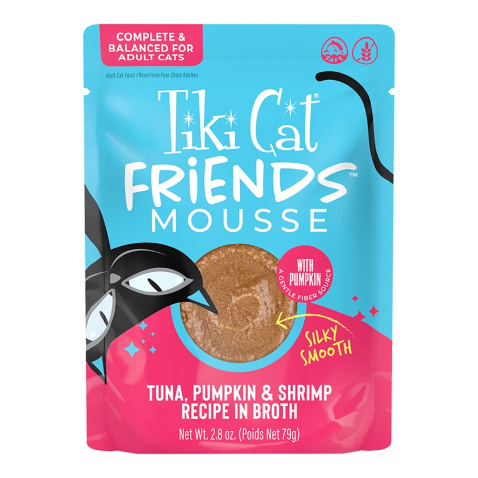 Tiki Pets Cat Friends Mousse Tuna Pumpkin & Shrimp 2.8oz. Pouch (Case of 12)