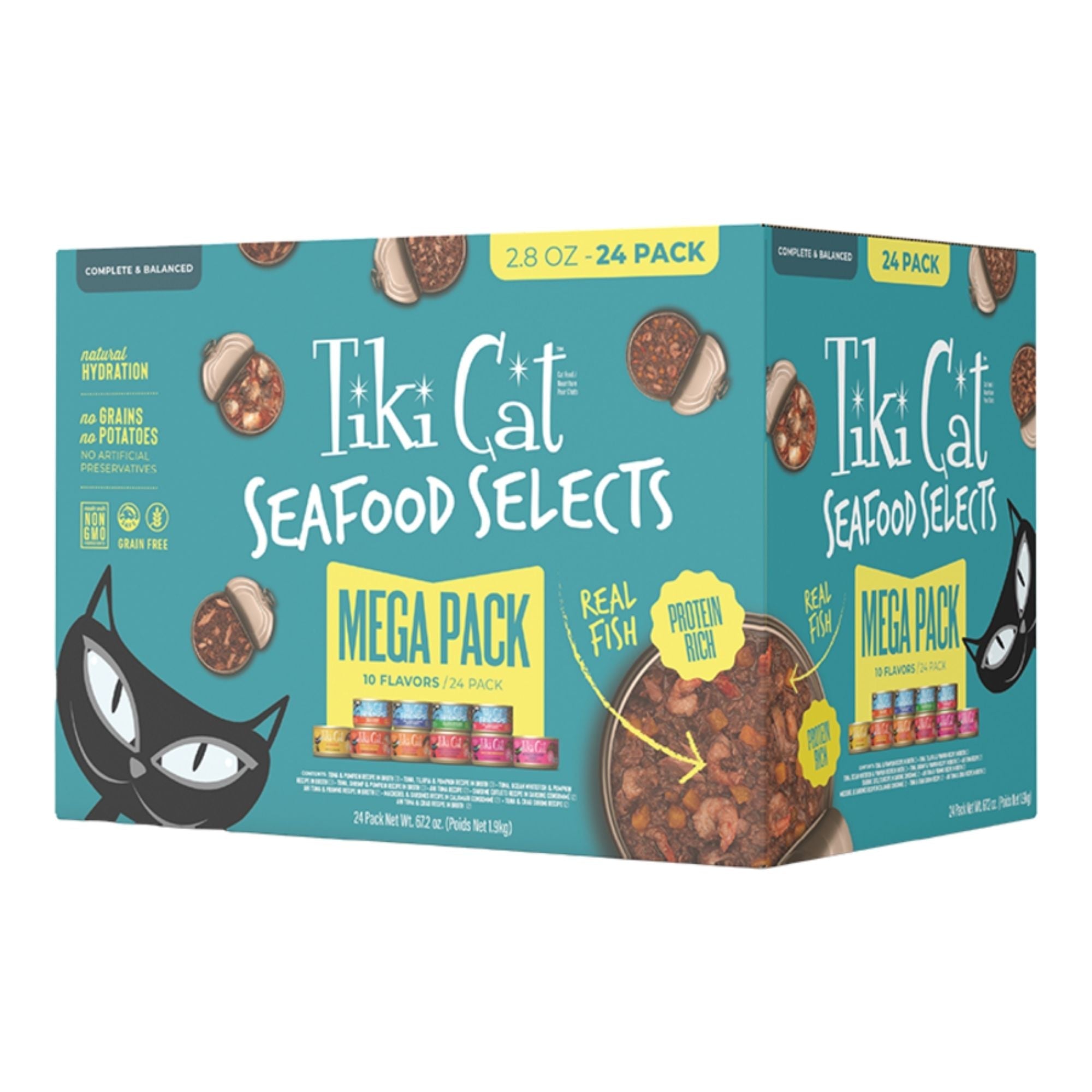 Tiki Pets Cat Seafood Selects Mega Pack 2.8oz. (Case of 24)