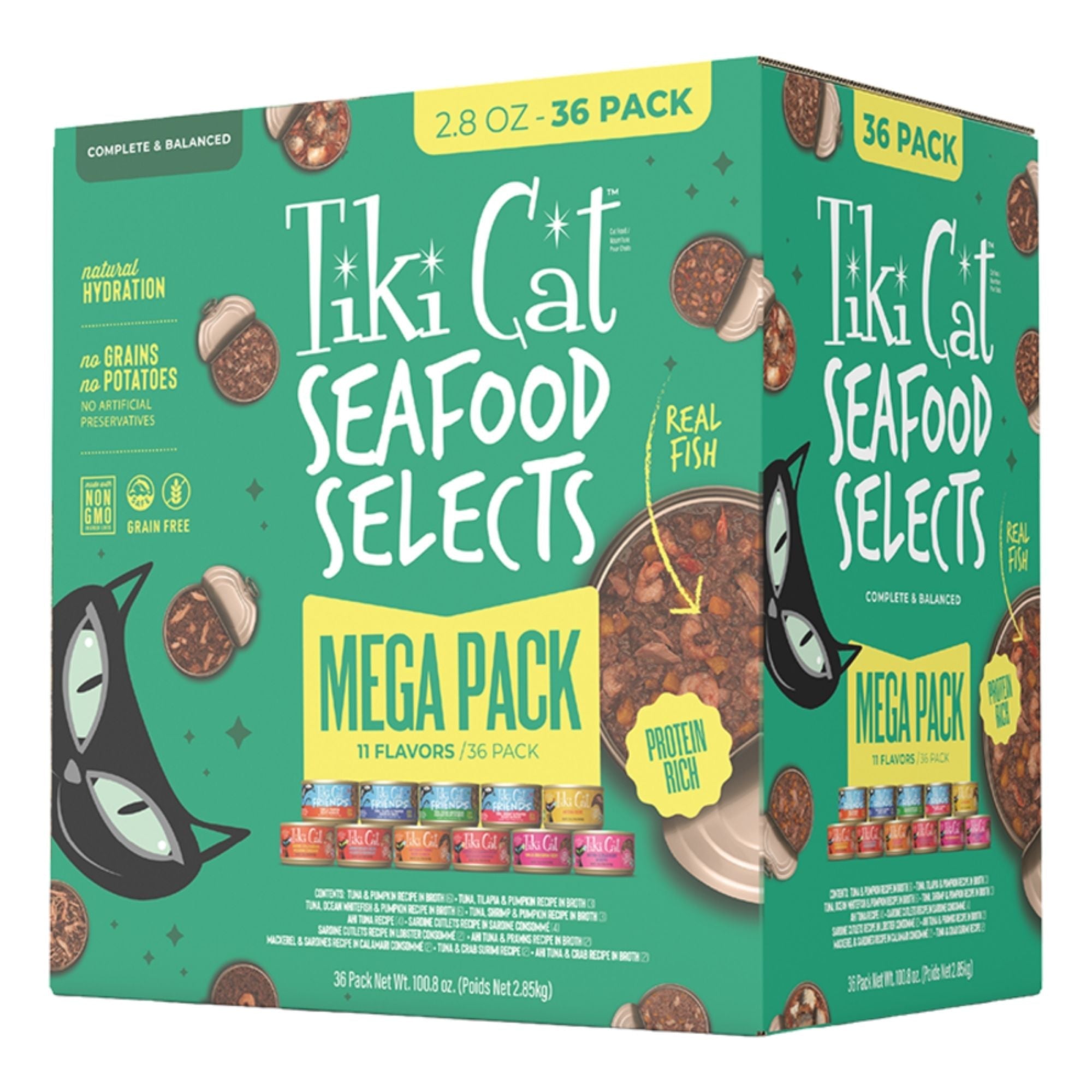 Tiki Pets Cat Friends Seafood Selects Mega Pack 2.8oz. (Case of 36)