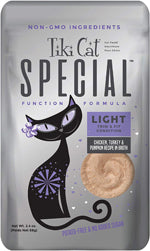 Tiki Pets Cat Special LIGHT Chicken; Turkey and Pumpkin Recipe in Broth 2.4oz. (Case Of 12)