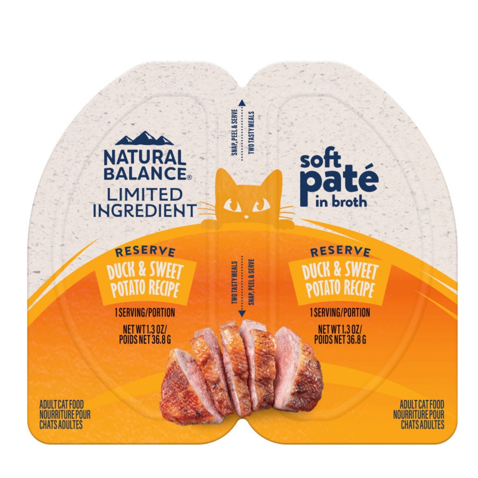 Natural Balance Pet Foods Limited Ingredient Soft Pate in Broth Wet Cat Food Duck & Sweet Potato 2.6oz. (Case of 10)