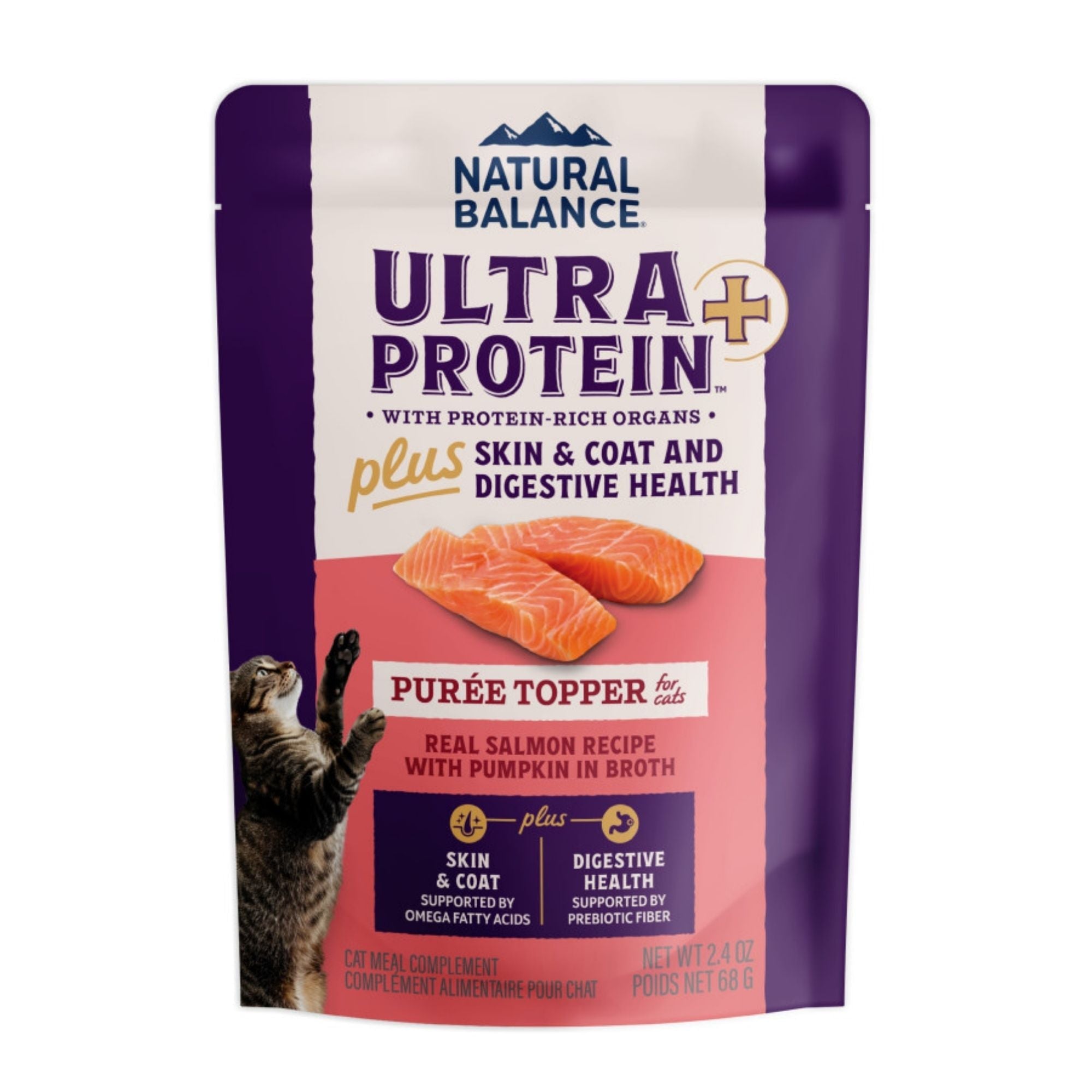 Natural Balance Pet Foods Ultra Protein Plus Skin, Coat & Digestive Cat Food Topper 2.4oz. (Case of 24)