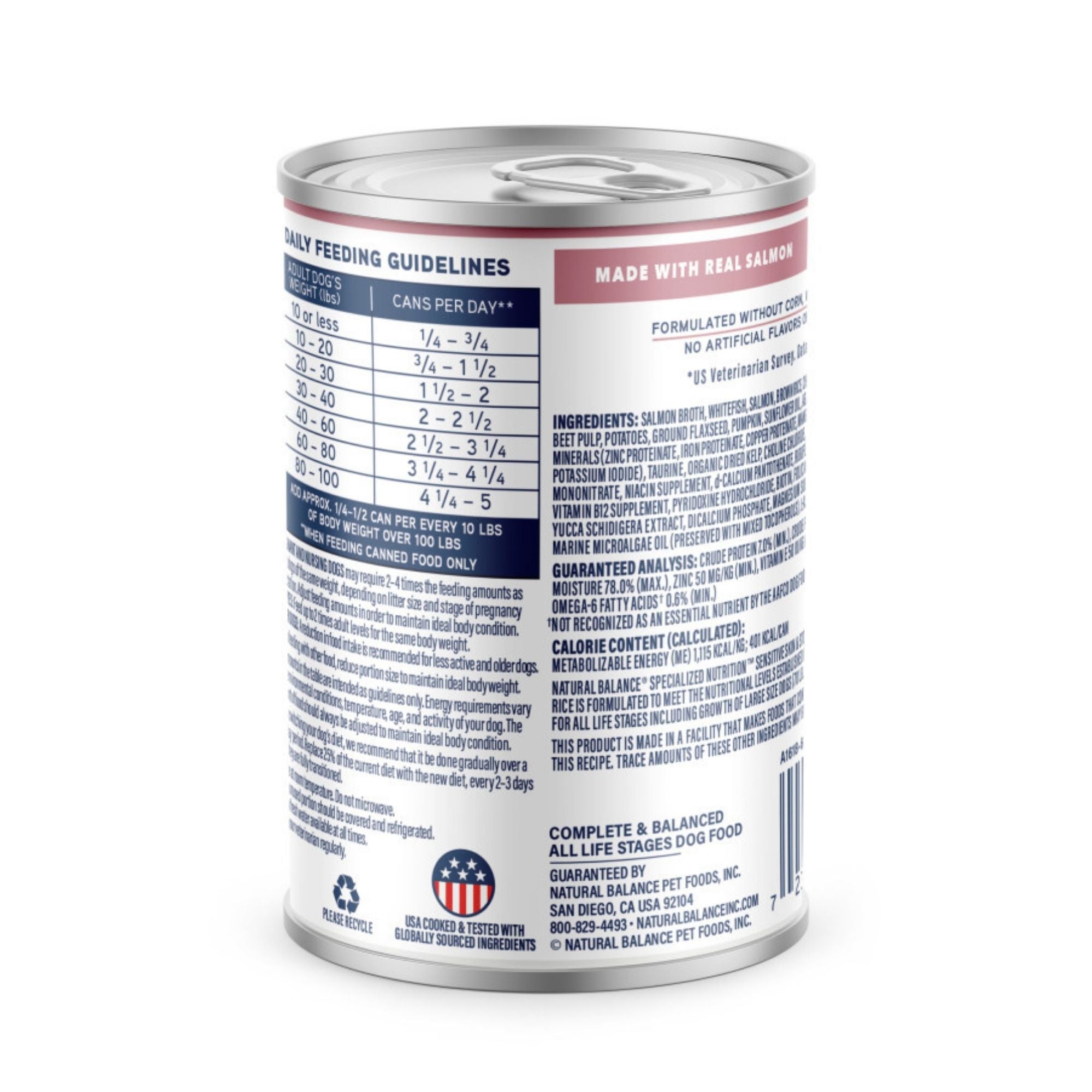 Natural Balance Pet Foods Specialized Sensitive Skin & Stomach Canned Dog Food Salmon & Brown Rice 12.7oz. (Case of 12)