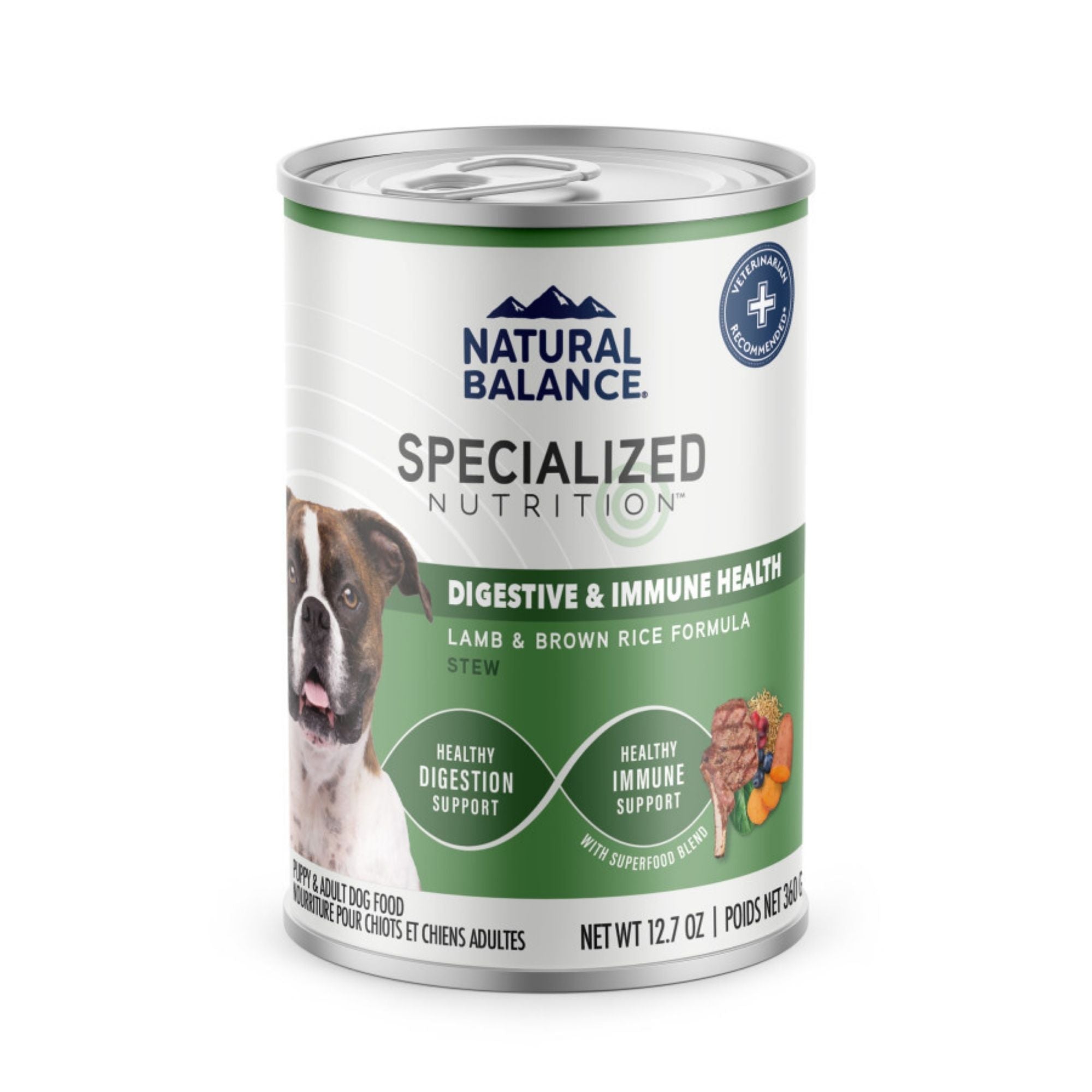 Natural Balance Pet Foods Specialized Digestive & Immune Canned Dog Food Lamb & Brown Rice 12.7oz. (Case of 12)