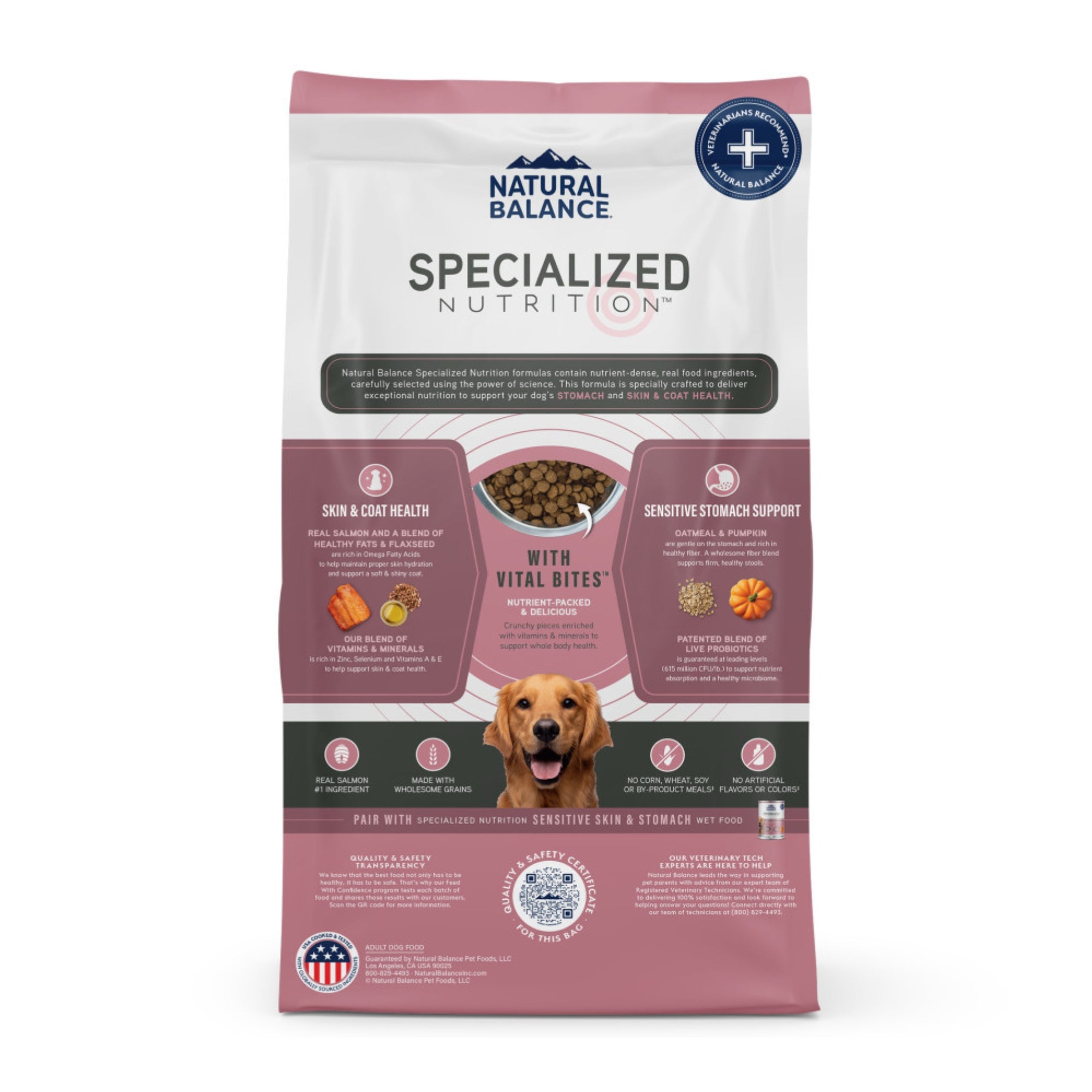Natural Balance Pet Foods Specialized Sensitive Skin  Stomach Dry Dog Food Salmon  Oatmeal, 1ea/3.5 lb
