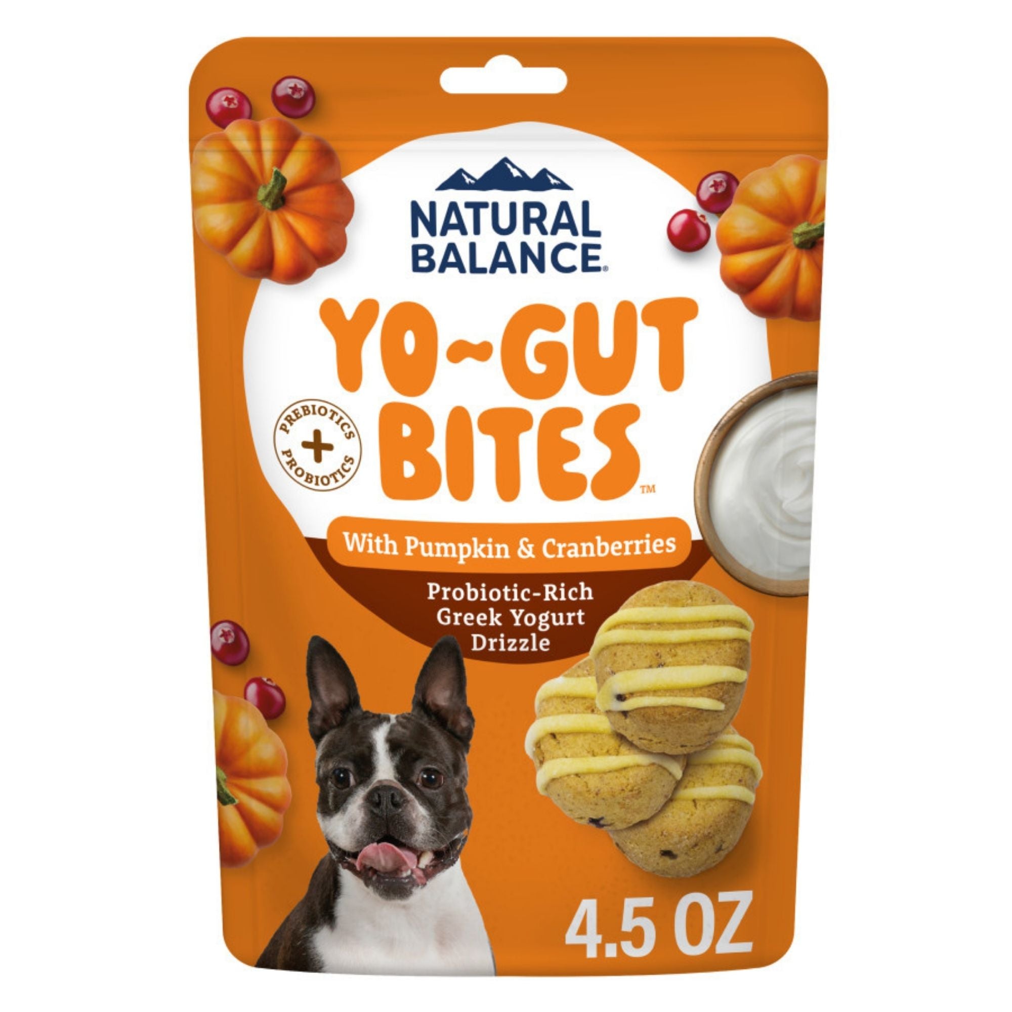 Natural Balance Pet Foods Yo-Gut Bites Dog Treats Pumpkin & Cranberries, 1ea/4.5oz.