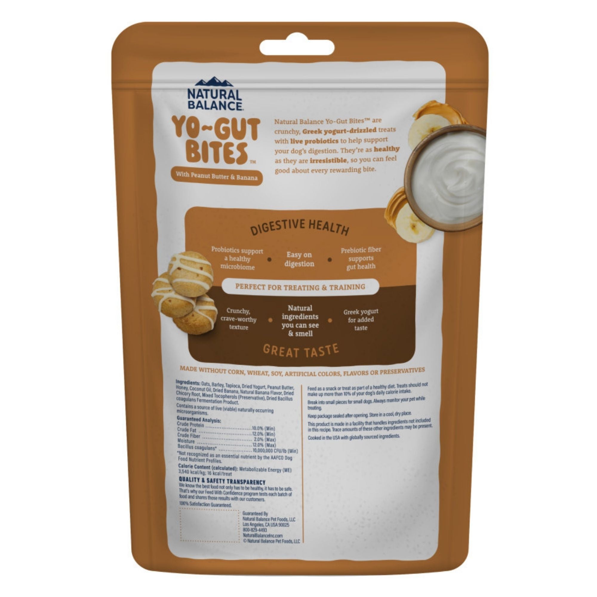 Natural Balance Pet Foods Yo-Gut Bites Dog Treats Peanut Butter & Banana, 1ea/10oz.