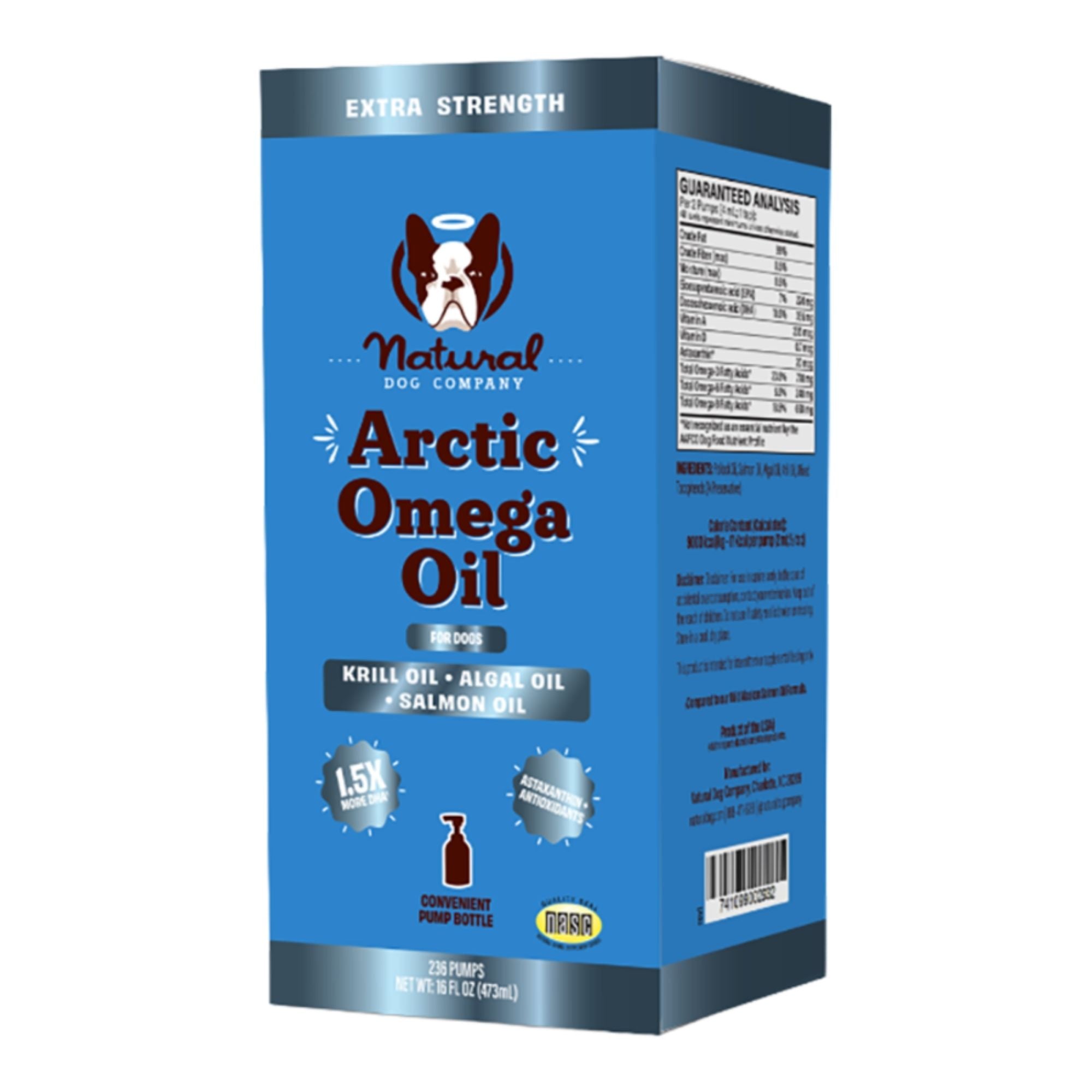 Natural Dog Company Dog Arctic Omega Oil Formula - Bottle & Pump Included 16oz.
