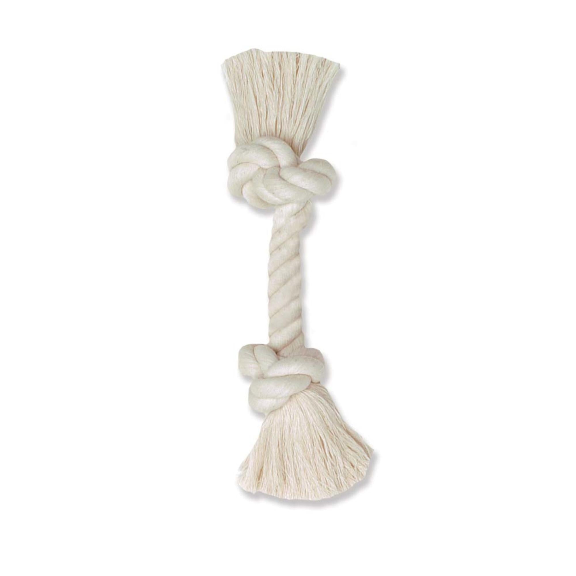 Mammoth Pet Products 100% Cotton Rope Bone Dog Toy White 1ea/9 in, SM Default Title