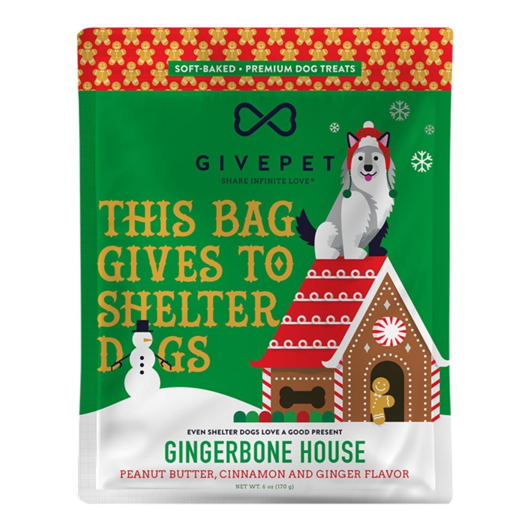 : Givepet Dog Holiday Soft Baked Grain Free Gingerbone 6Oz