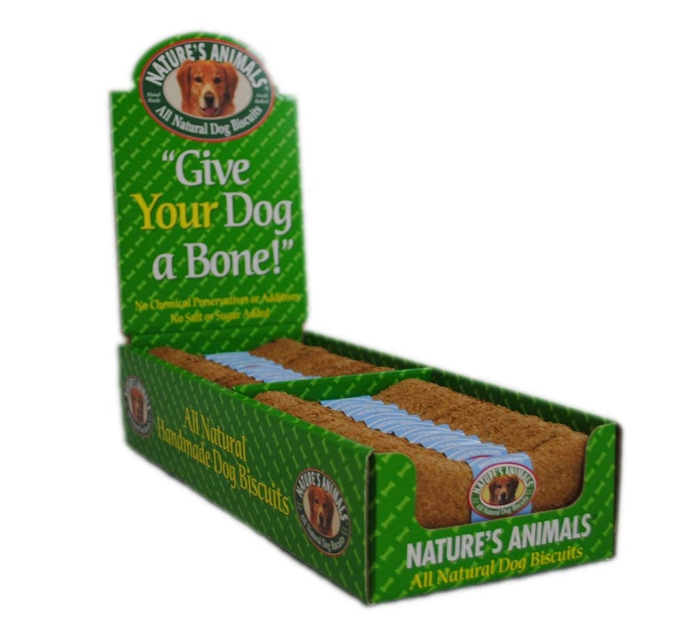 Natures Animals Gourmet Select Organic Bone Chicken Dog Treat Display 4 in 24 Count