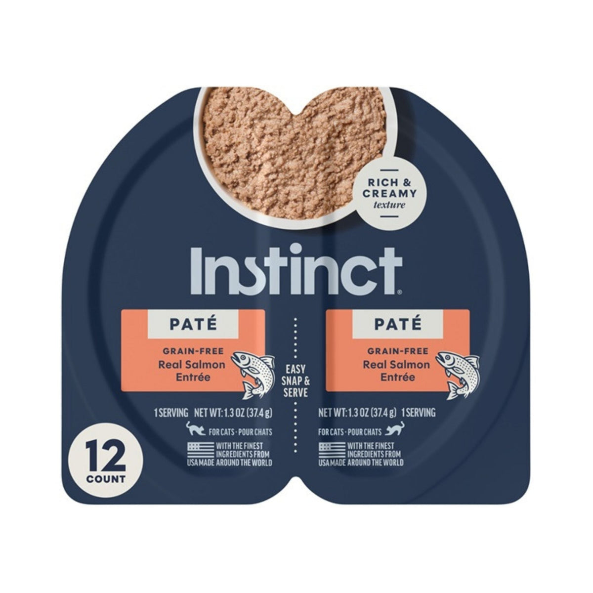 Instinct Pate Split Cup Salmon Grain-free 2.64oz. (Case of 12)