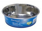 OurPets Rubber-Bonded Premium Stainless Steel Dog Bowl Silver