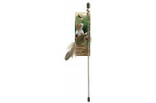 OurPets Play-N-Squeak Teathered and Feathered Play Wand Catnip Toy Brown; blank