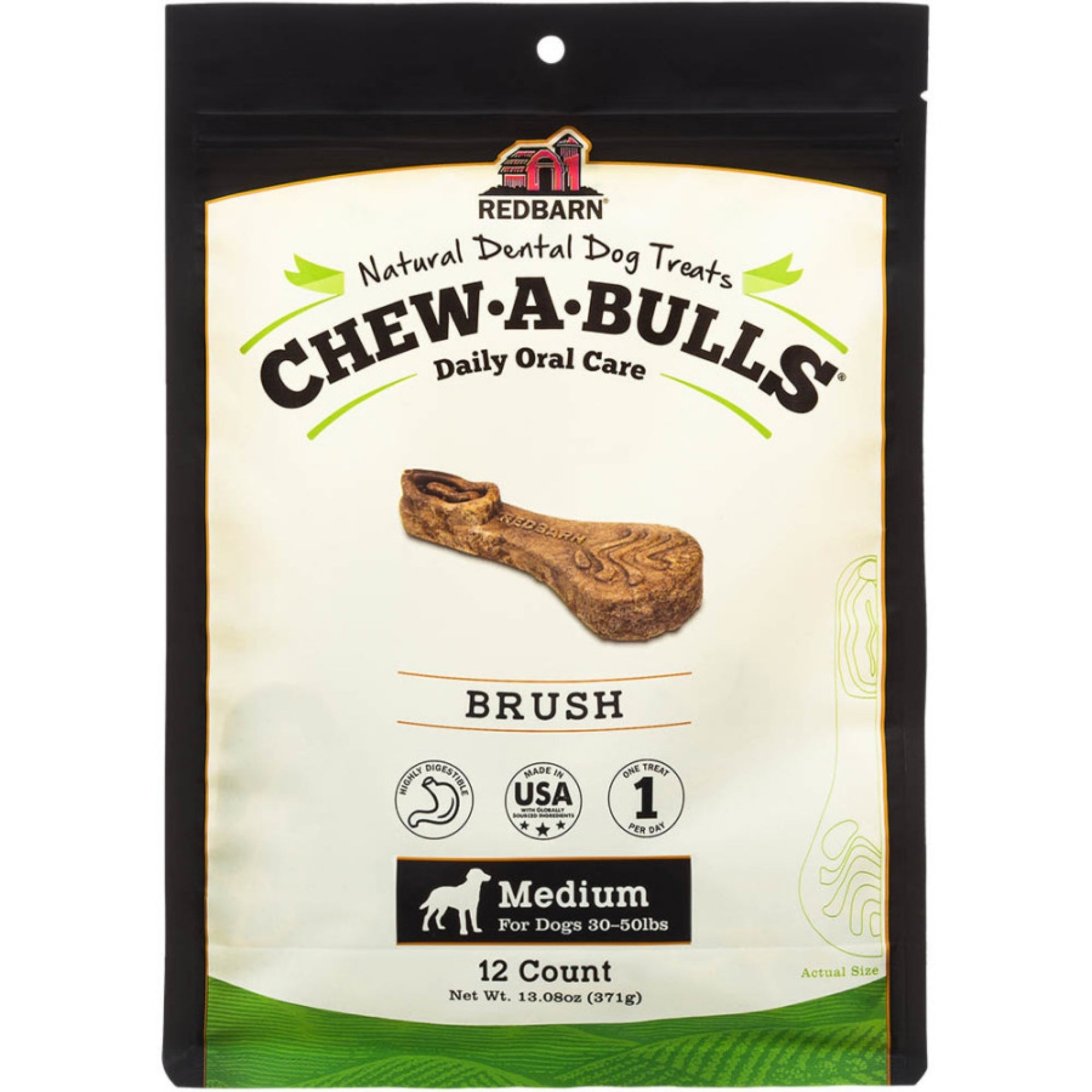 Redbarn Pet Products Chew-A-Bulls Dental Dog Treat Brush blank/12 pk, MD