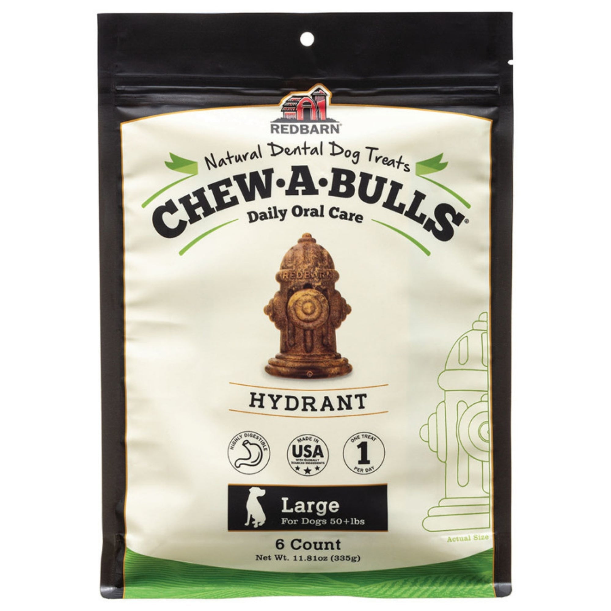 Redbarn Pet Products Chew-A-Bulls Dental Dog Treat Brush blank/12 pk, MD