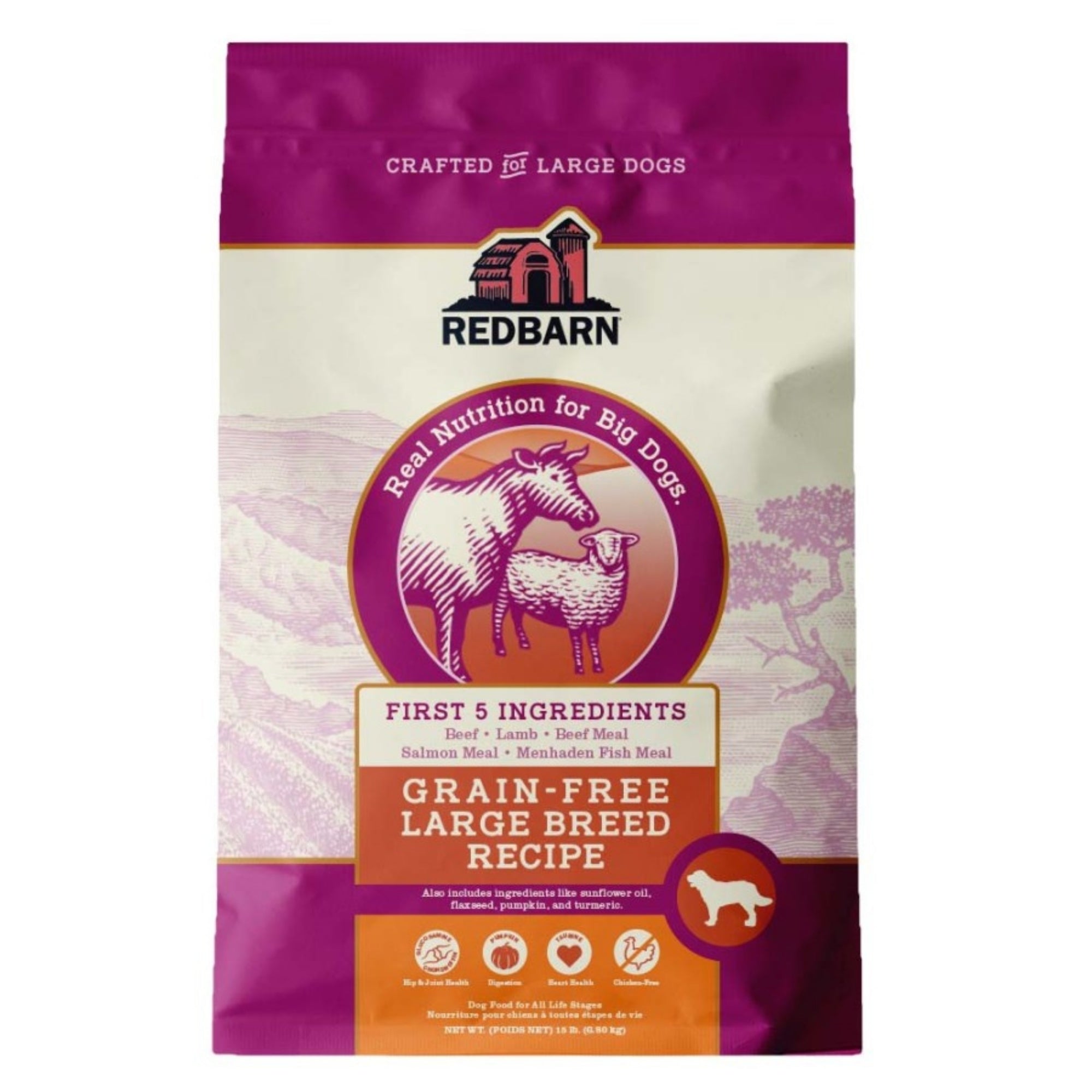 Redbarn Pet Products Grain-Free Large Breed Dry Dog Food Beef & Lamb, blank/15 lb