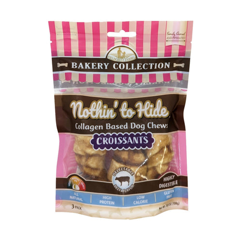 Fieldcrest Farms Nothin' To Hide Bakery Collection Dog Treat Croissant, Beef, blank/3 in, 3 pk