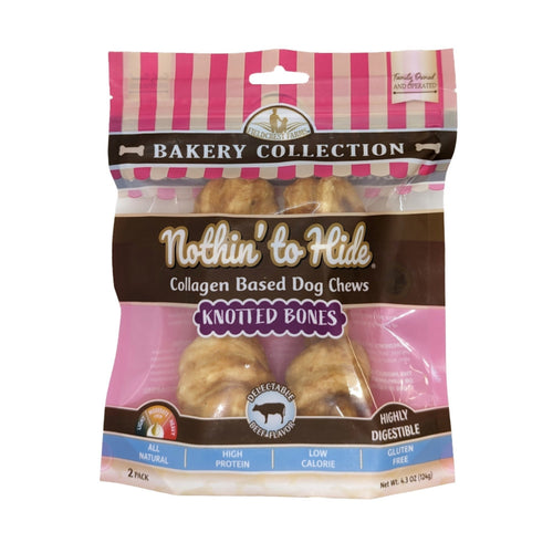 Fieldcrest Farms Nothin' To Hide Bakery Collection Dog Treat Knotted Bone, Beef, blank/6 in, 2 pk