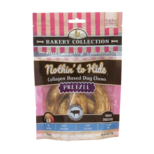 Fieldcrest Farms Nothin' To Hide Bakery Collection Dog Treat Pretzel, Beef, blank/4 in