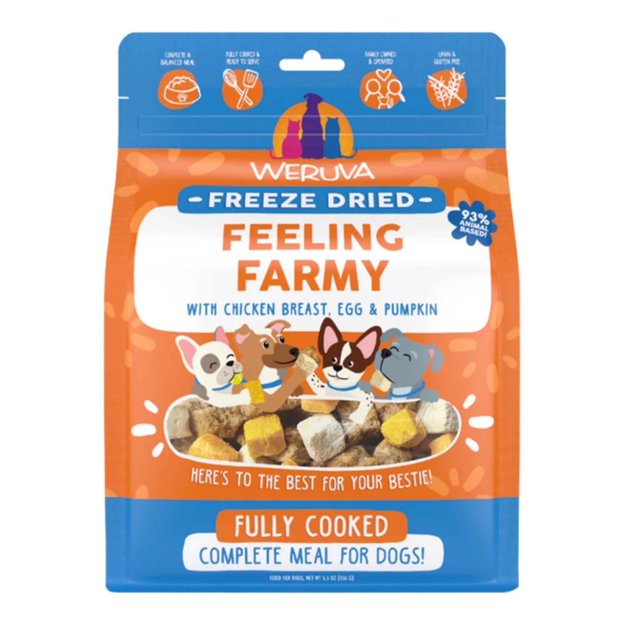 Weruva Dog Freeze-Dried Feeling Farmy Food 5.5oz. (Case of 12)