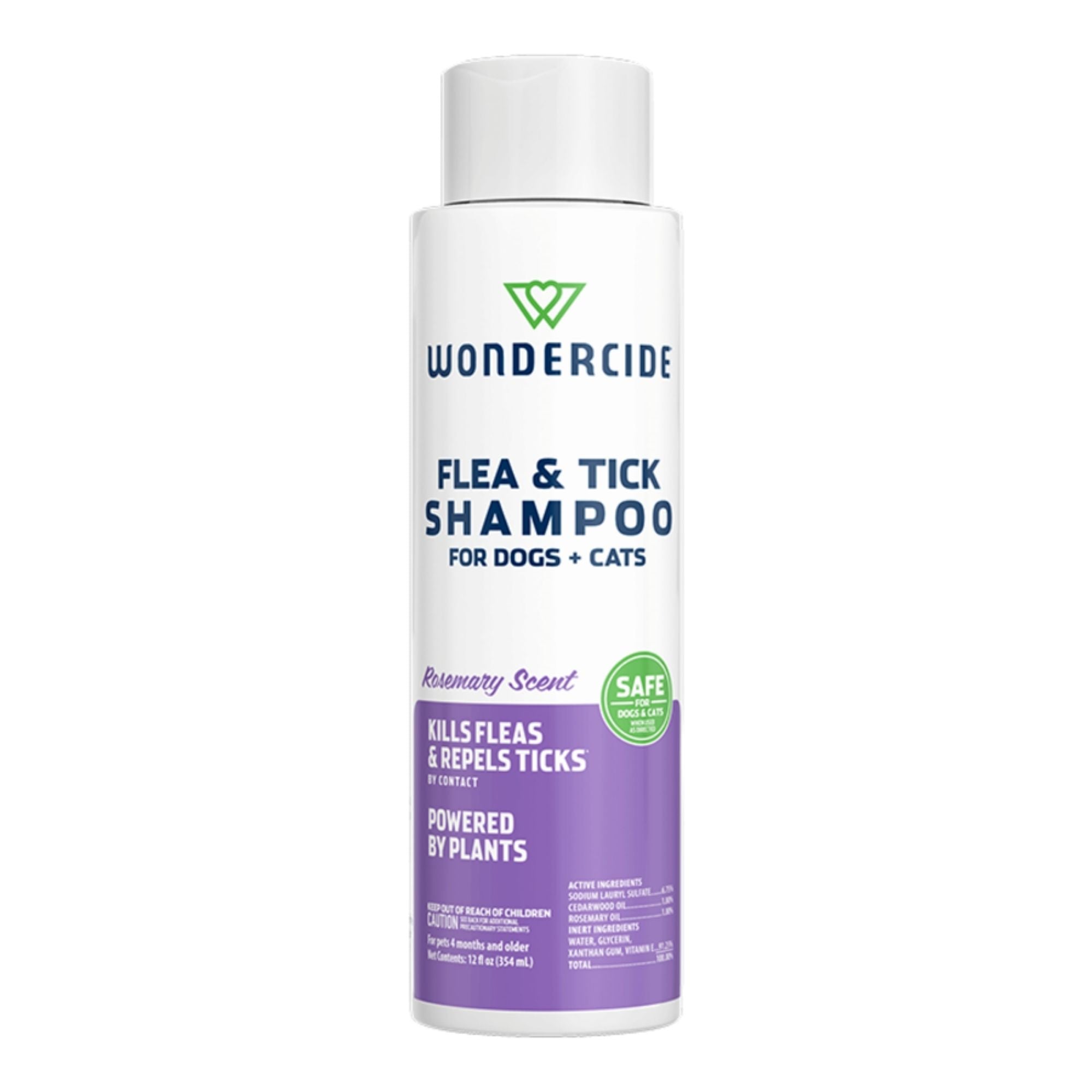 Wondercide Dog & Cat Flea & Tick Rosemary Shampoo with Natural Essential Oils 12oz.
