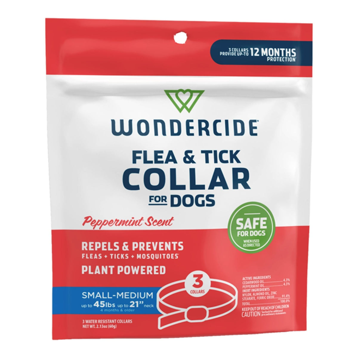 Wondercide Dog Flea & Tick Peppermint Collar with Natural Essential Oils - 3 Pack