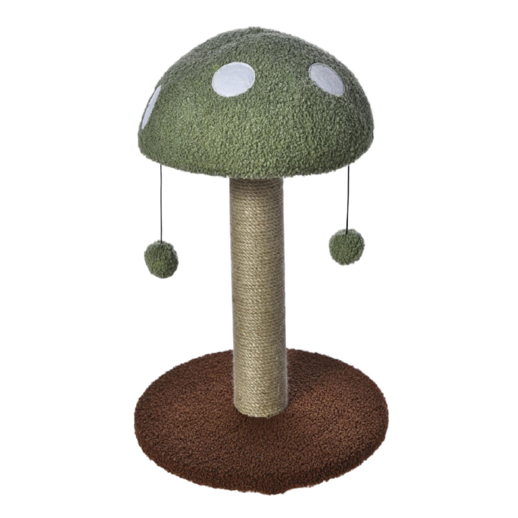 Max & Marlow Mushroom Cat Post w/ Toy Green blank