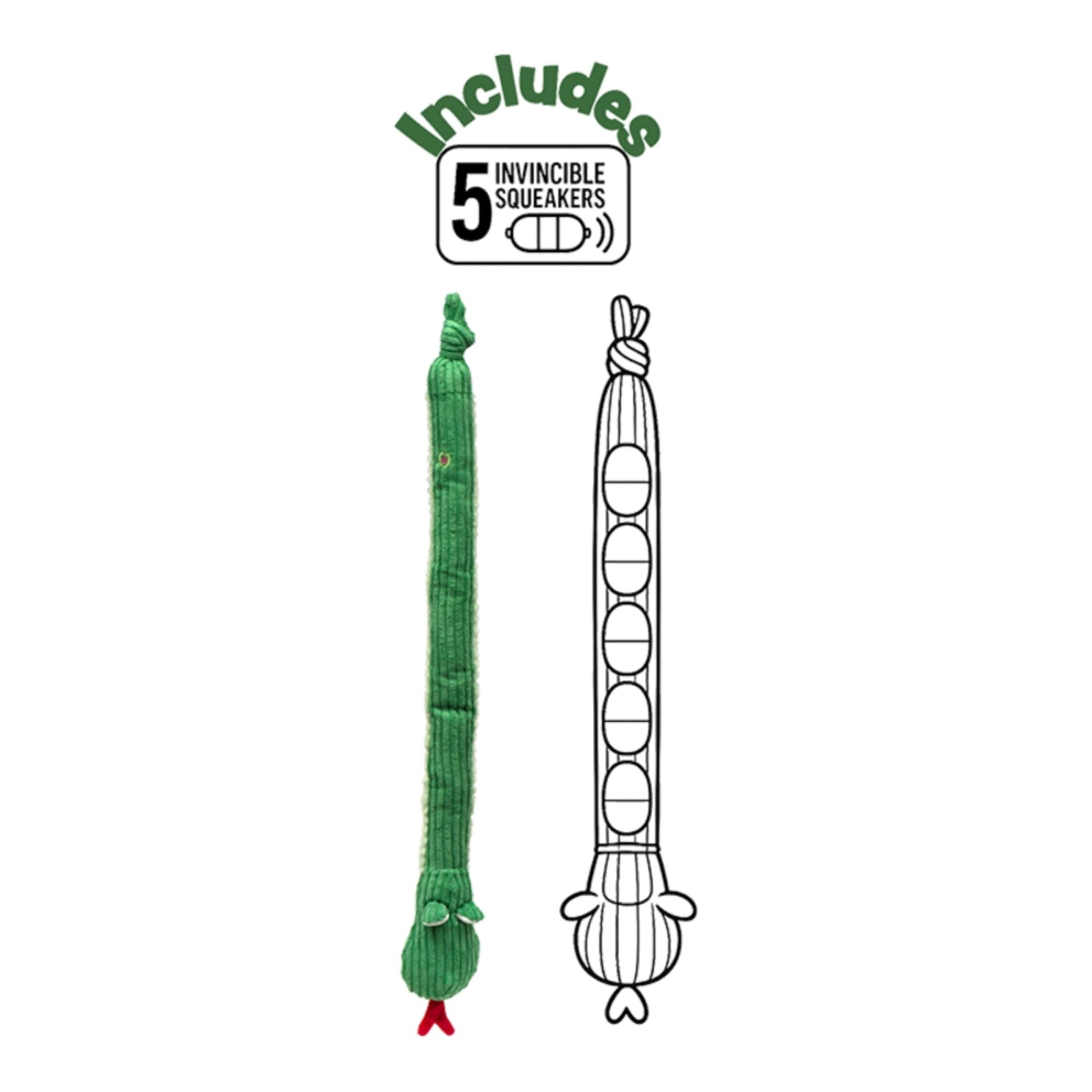 Hugglehounds Dog Knottie Sir Squeaks - A - Lot Snake Large