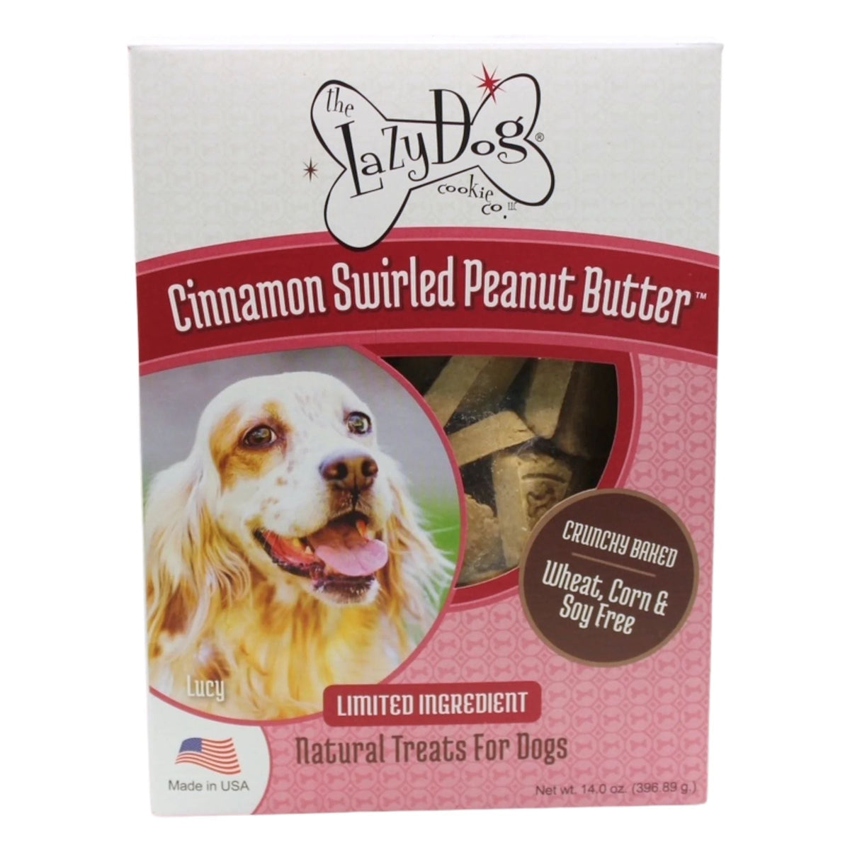 Lazy Dog Cinnamon Swirled Peanut Butter (Wheat, Corn & Soy Free) Dog Treat 14oz.