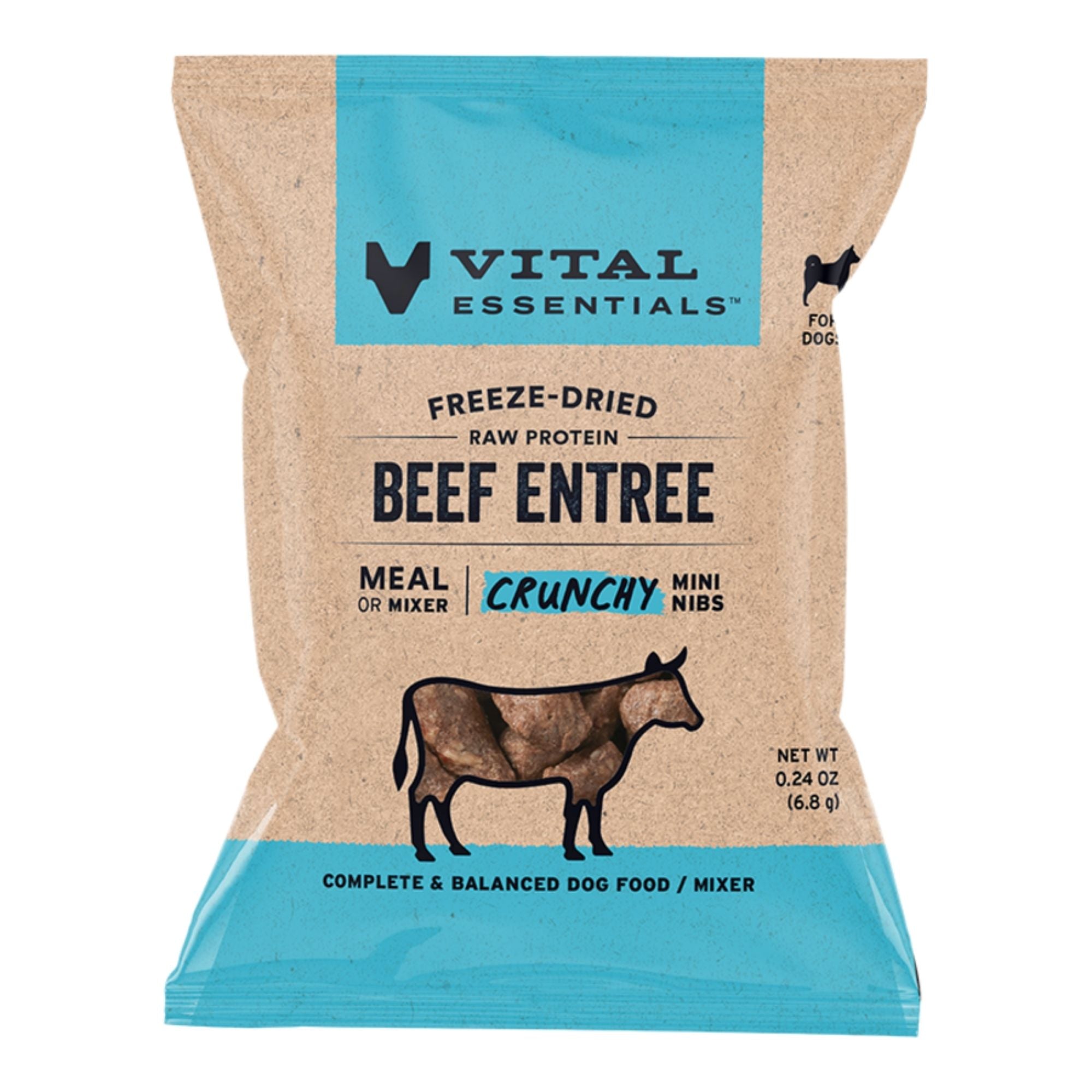 Vital Essentials Dog Freeze-Dried Raw Crunchy Mini Nibs Beef Countertop 30 Piece Display