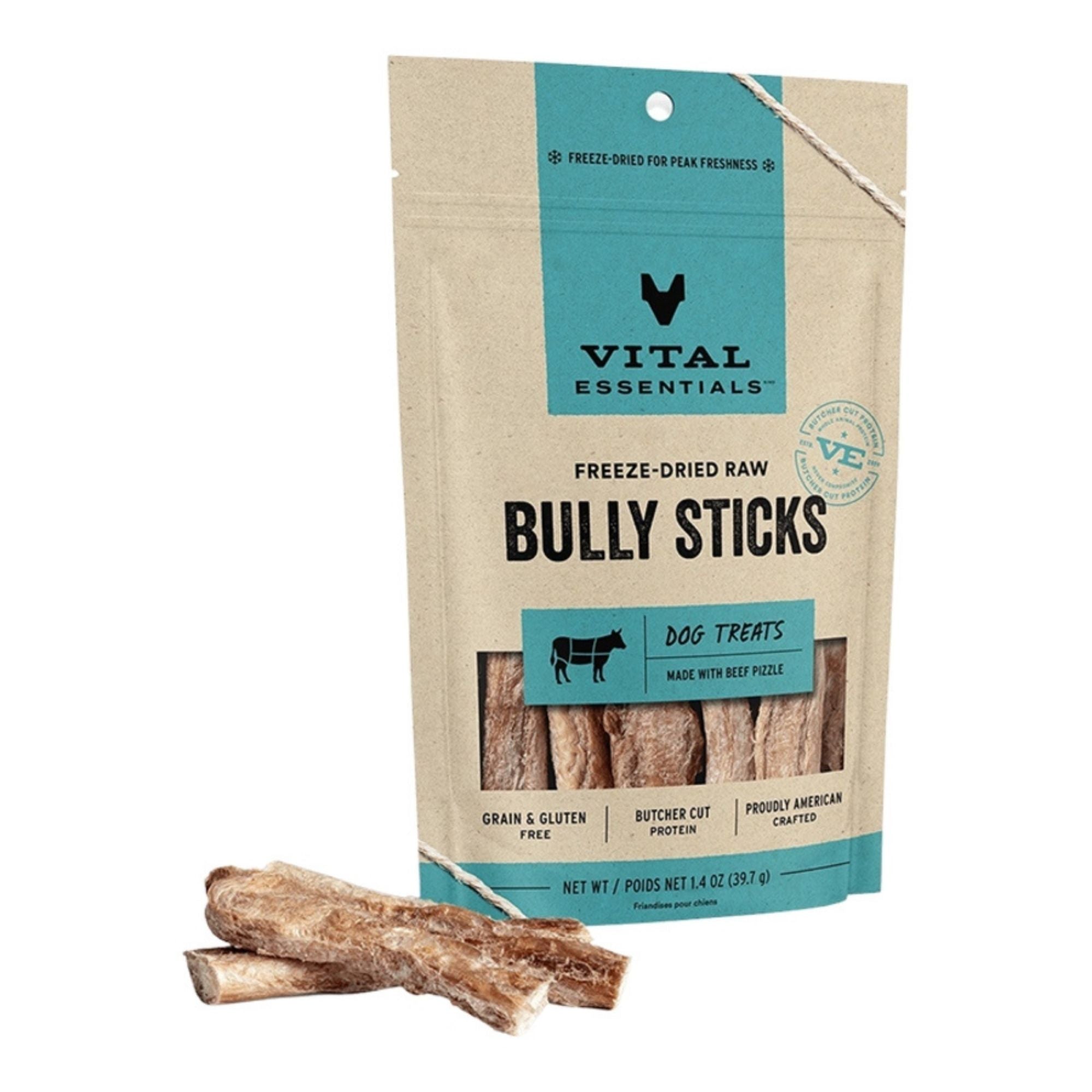 Vital Essentials Dog Freeze-Dried Treat Bully Stick 5 Piece