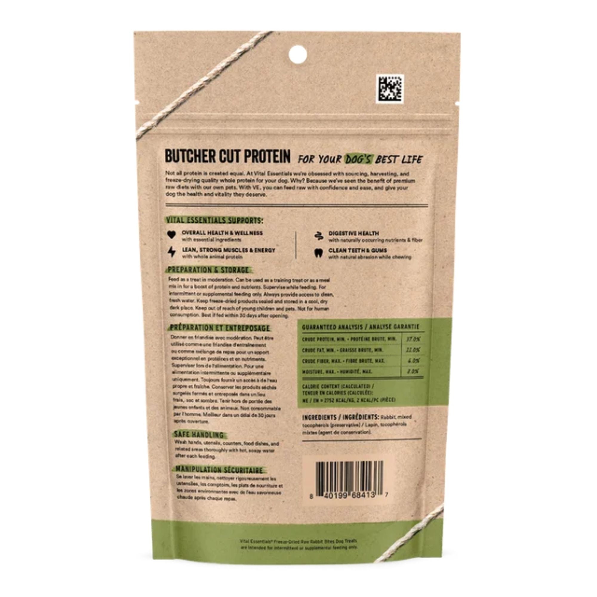 Vital Essentials Dog Freeze-Dried Treat Bites Rabbit 5oz.