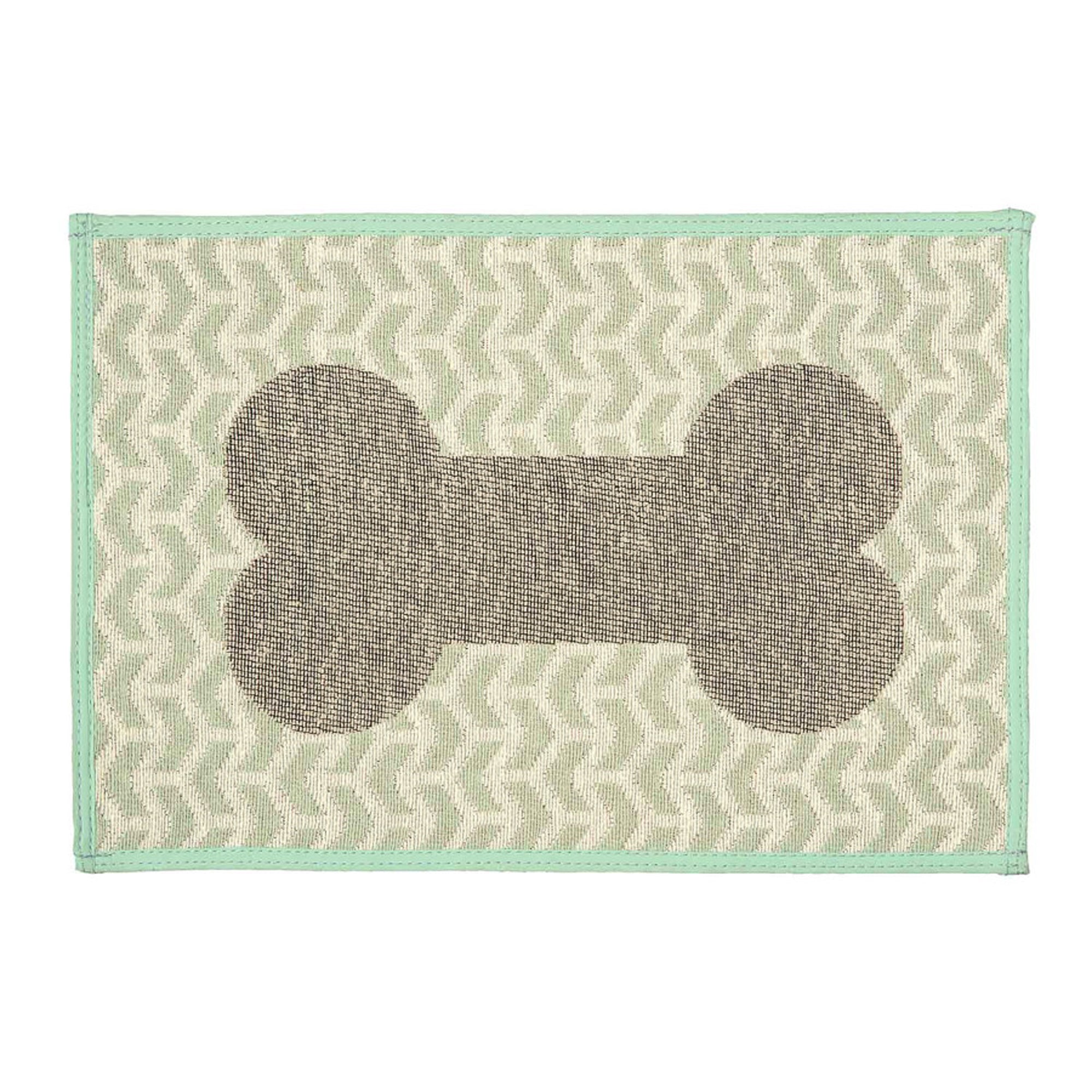 Loving Pets Bella Fashion Mats Geometric Bone Aqua blank