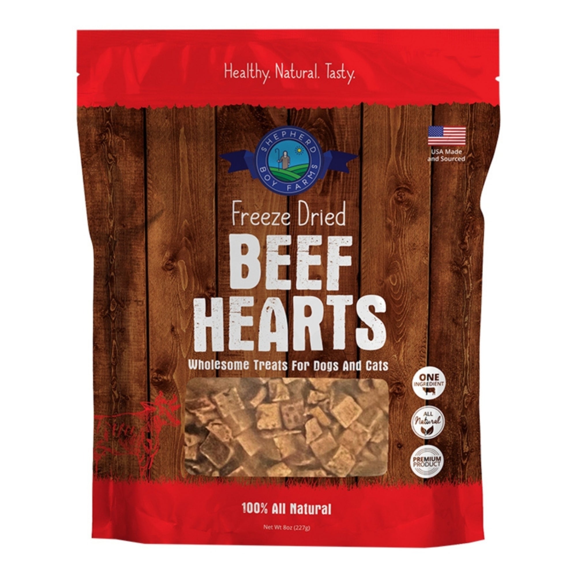 Shepherd Boy Farms Dog & Cat Freeze-Dried Beef Heart 8oz.