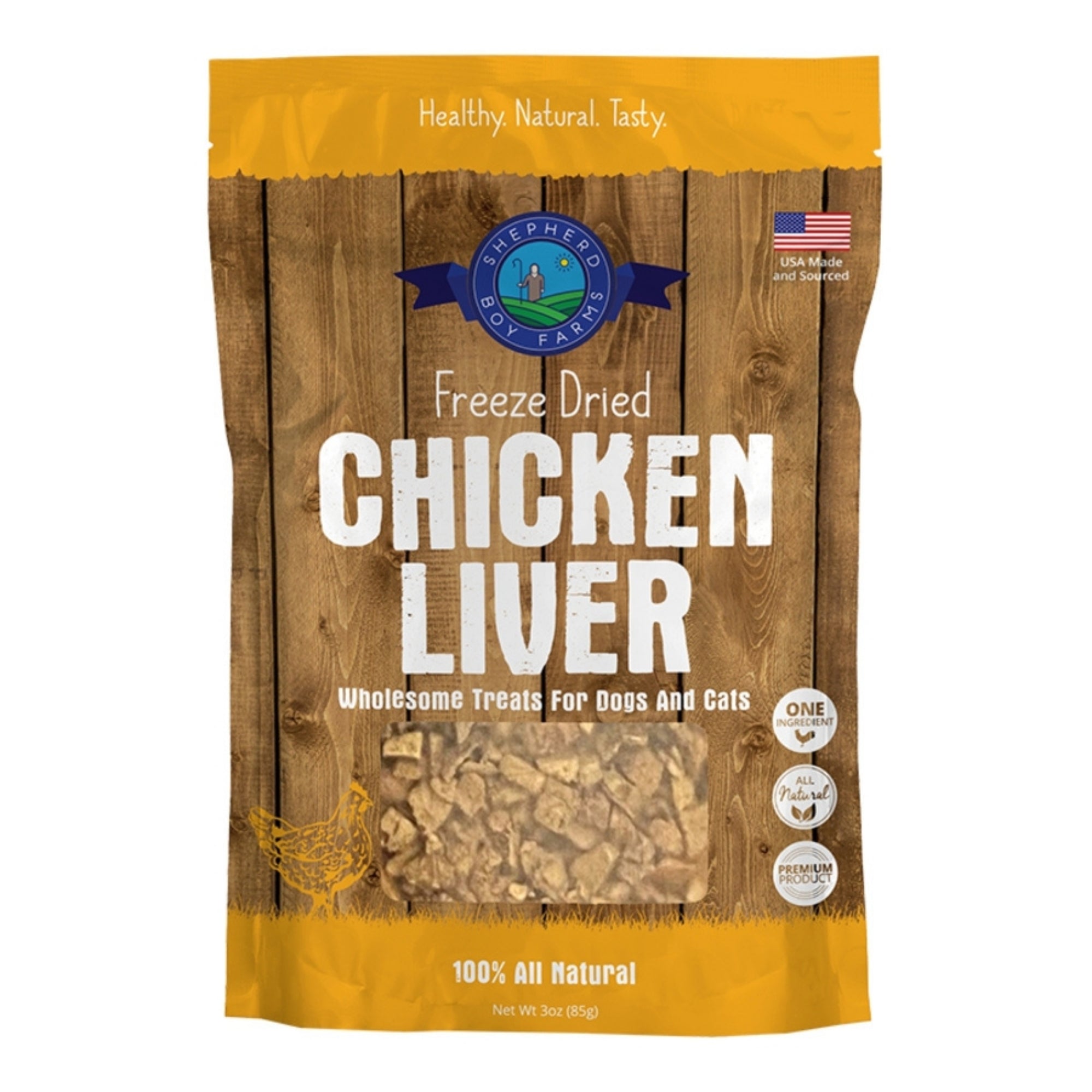 Shepherd Boy Farms Dog & Cat Freeze-Dried Chicken Liver 3oz.