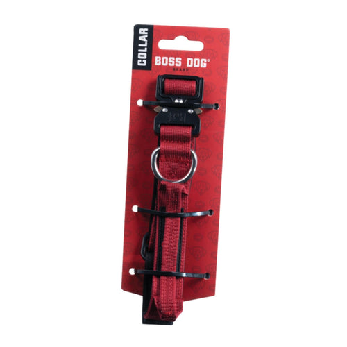 Boss Dog Tactical Adjustable Dog Collar Red, blankblankall, 13-16 in Default Title